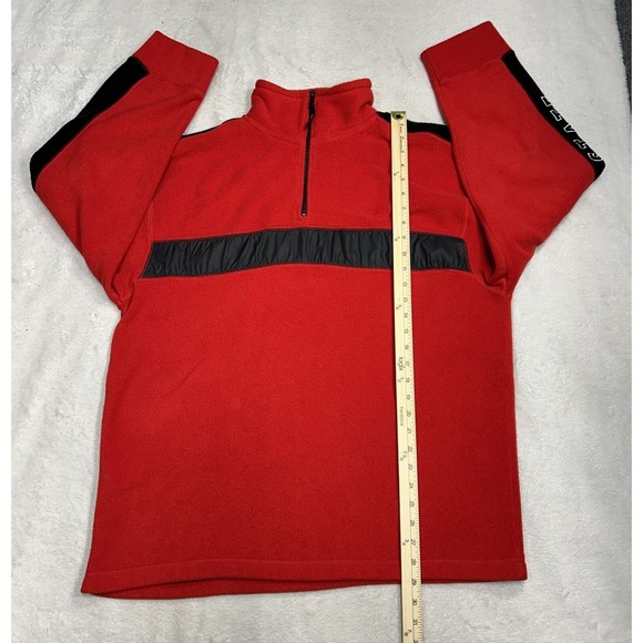Vtg Pro Edge Ohio State Buckeyes Red Fleeve 1/4 Zip Sweater Jacket Size Large - Picture 5 of 7